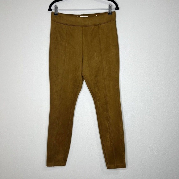 Old Navy STEVIE Caramel Brown Faux Suede Stretchy Pull On Leggings Sz M - Picture 2 of 13